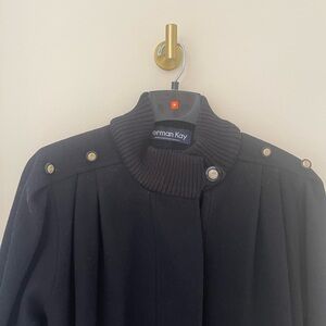 Norman Kay Black Coat with Gold Accents